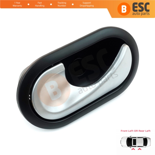 Interior Door Handle Left Chrome Black Color for Renault Scenic Megane Twingo Kangoo MK2 Clio Master MK3 Sandero Logan Duster MK1 Modus Movano B Citan W415 NV250 NV400 8200730861