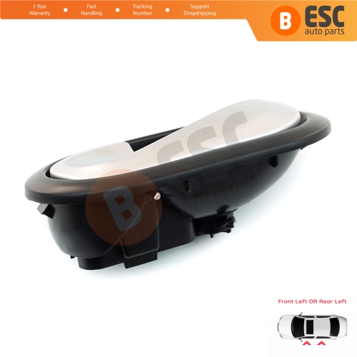 Interior Door Handle Left Chrome Black Color for Renault Scenic Megane Twingo Kangoo MK2 Clio Master MK3 Sandero Logan Duster MK1 Modus Movano B Citan W415 NV250 NV400 8200730861