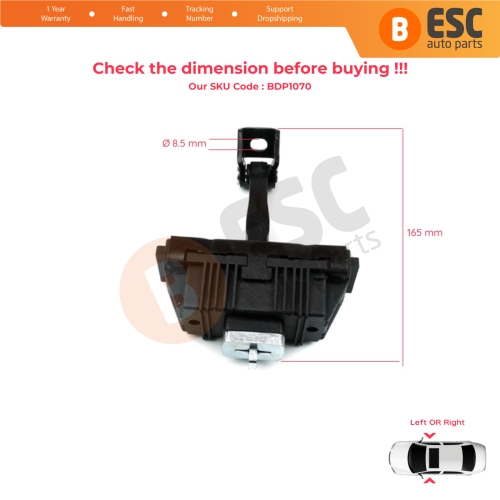 2 Pieces Left AND Right Door Hinge Brake Stop Check Strap Limiter for BMW 3 Series E92 E93 2005-2013 Coupe Convertible 51217193671