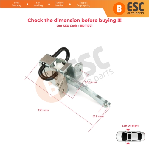 2 Pieces Door Hinge Brake Stop Check Strap Limiter 51218161782 for BMW 3 E36 Coupe Convertible