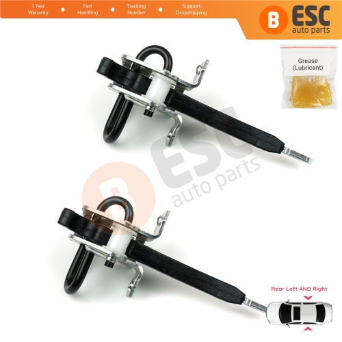 2 Pieces Rear Door Hinge Brake Stop Check Strap Limiter for BMW 7 Series E38 Sedan 1994-2001 51228234605 