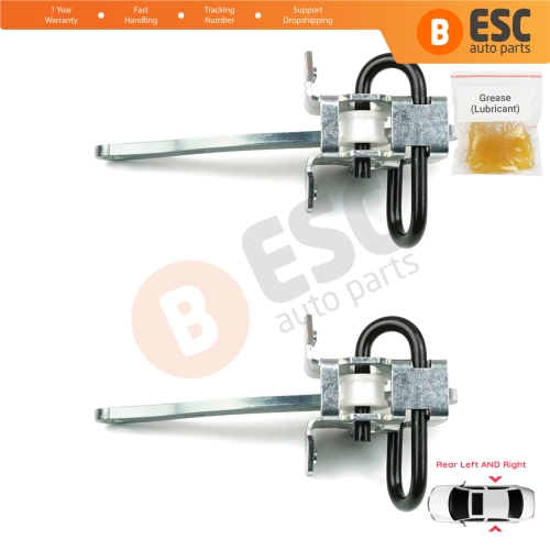 2 Pieces Rear Door Hinge Brake Stop Check Strap Limiter for BMW 7 Series E38 1994-2001 51228171672