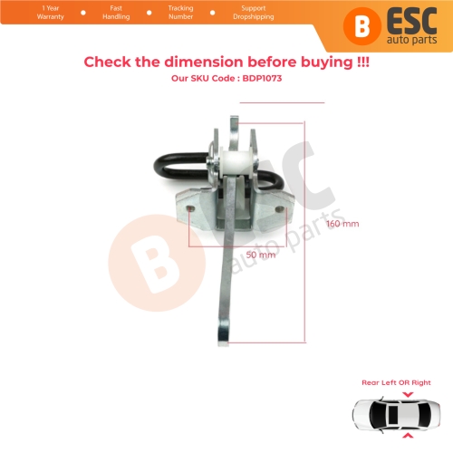 2 Pieces Rear Door Hinge Brake Stop Check Strap Limiter for BMW 7 Series E38 1994-2001 51228171672