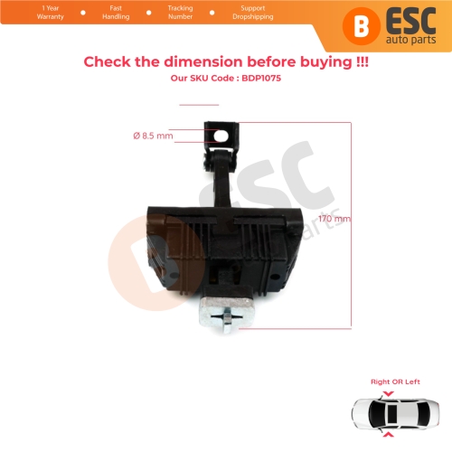 2 Pieces Door Hinge Brake Stop Check Strap Limiter for BMW 3 E46 Coupe Convertible 2000-2006 Facelift 51217141024