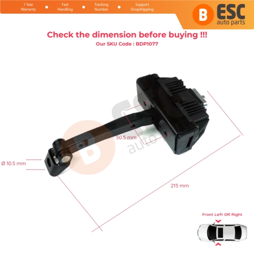 2 Pieces Front Door Hinge Brake Stop Check Strap Limiter for BMW 5 Series E60 E61 2001-2010 4/5-Door 51217176804