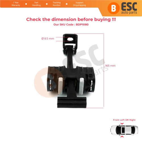 2 Pieces Front Door Hinge Brake Stop Check Strap Limiter for BMW 1 Series E87 2004-2013 5-Door HB 51217176809 