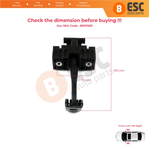 2 Pieces Front Door Hinge Brake Stop Check Strap Limiter for BMW 3 Series E90 E91 51217259243 