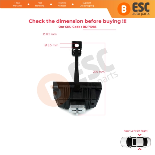 2 Pieces Rear Door Hinge Brake Stop Check Strap Limiter for BMW X3 E83 2003-2011 41527176802