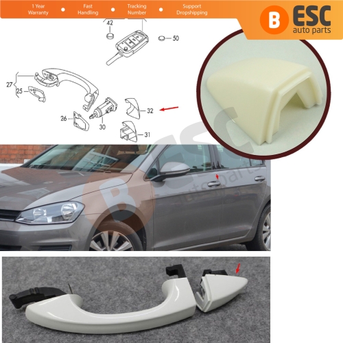 Front Left Door Handle Lever Cap Cover 5G1837879D For VW Skoda Seat Audi