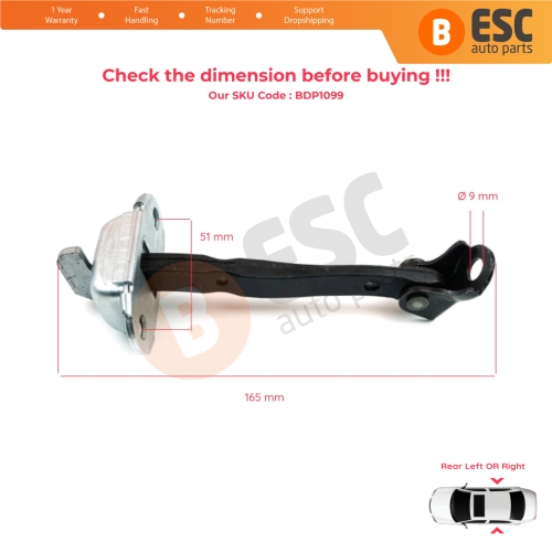 2 Pieces Rear Door Stop Check Assy Limiter Strap for Toyota Hilux MK8 N1 Fortuner MK2 Revo 2015-On 686300K091