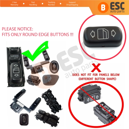 1 Piece Rounded Edge Window Switch Button Cover for Mercedes E Class W210 S210 C Class W202 S202 2108208210   