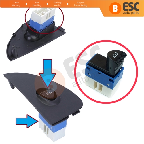 Power Window Switch Button 6 Pin Front Right Door Blue 98809719 For Siena Fiat Albea Palio Strada