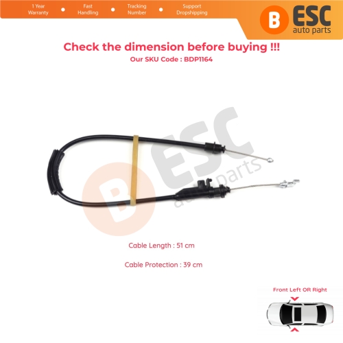 Outer Door Release Locking System Latch Bowden Cable Front Door for VW Passat B6 B7 2005-2015 CC 3C8837017A
