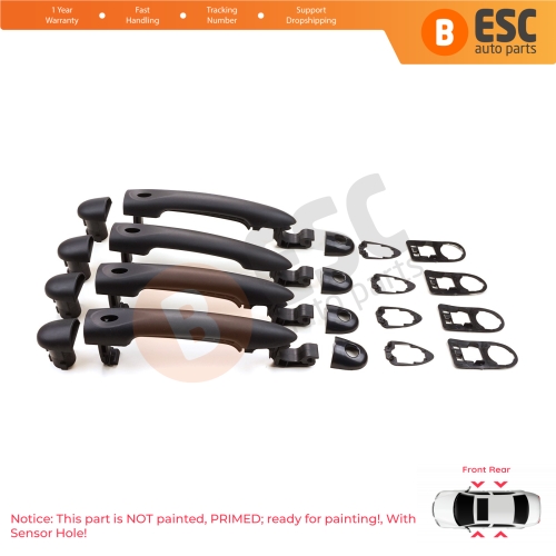 4 Pieces Exterior Door Opener Handle With Sensor Hole 806706656R For Renault Fluence Megane 3 Clio 4 Scenic 3 Captur 1