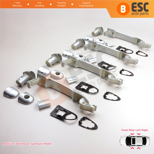 4 Pieces Exterior Door Handle Chrome Color 806B02596R For Renault Fluence Megane 3 Clio 4 Scenic 3 Captur 1