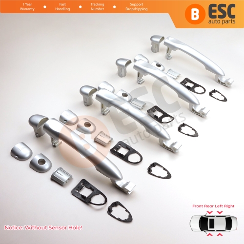 4 Pieces Exterior Door Handle Chrome Color 806B02596R For Renault Fluence Megane 3 Clio 4 Scenic 3 Captur 1