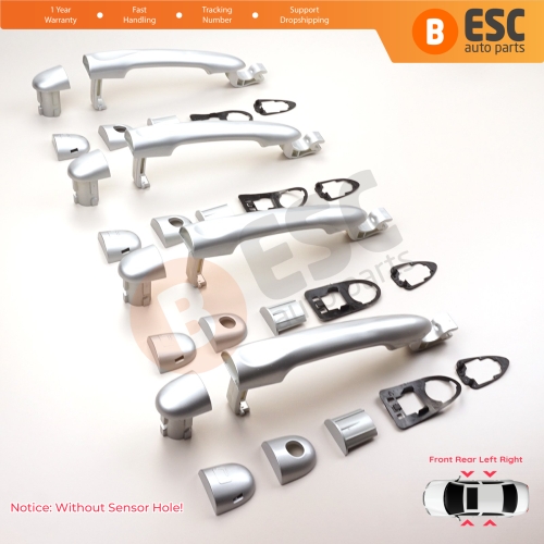 4 Pieces Exterior Door Handle Chrome Color 806B02596R For Renault Fluence Megane 3 Clio 4 Scenic 3 Captur 1