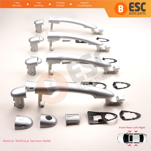 4 Pieces Exterior Door Handle Chrome Color 806B02596R For Renault Fluence Megane 3 Clio 4 Scenic 3 Captur 1