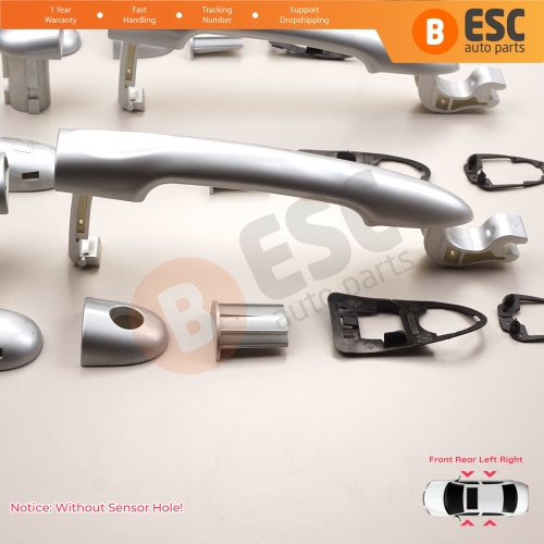 4 Pieces Exterior Door Handle Chrome Color 806B02596R For Renault Fluence Megane 3 Clio 4 Scenic 3 Captur 1