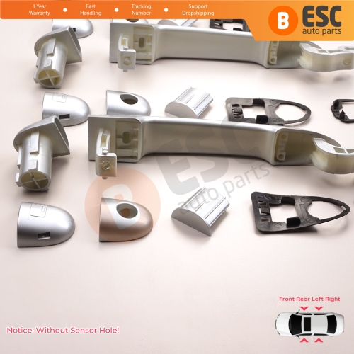 4 Pieces Exterior Door Handle Chrome Color 806B02596R For Renault Fluence Megane 3 Clio 4 Scenic 3 Captur 1