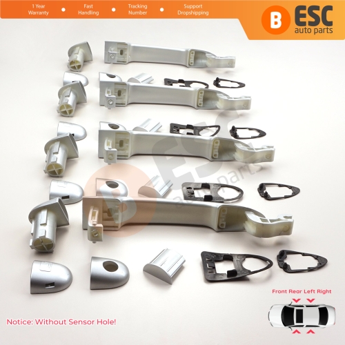 4 Pieces Exterior Door Handle Chrome Color 806B02596R For Renault Fluence Megane 3 Clio 4 Scenic 3 Captur 1