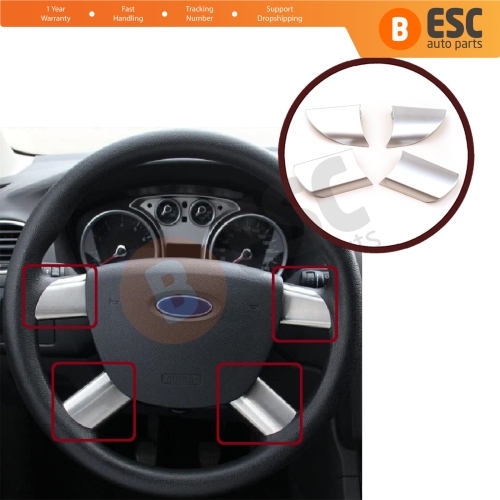 Steering Wheel Trim Cover Chrome Plated Plastic Set for Ford Focus MK2 2004-2010