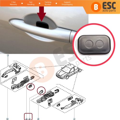 Keyless Entry Door Sensor Cover 8200008498 for Renault Espace 4 Fluence Laguna 2 3 Latitude 