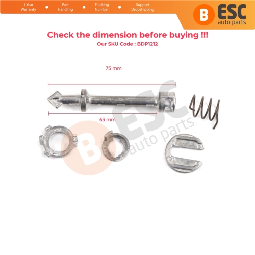 Front Left Door Lock Tumbler Barrel Repair Set 51217310733 for BMW X3 2017-2020 F30 F31 F80 2012-2019