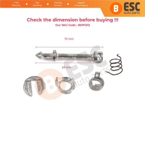 Front Right Door Lock Tumbler Barrel Repair Set 51217310734 for BMW X3 2017-2020 F30 F31 F80 2012-2019