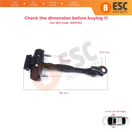 2 Pieces Front Door Hinge Stop Check Strap Limiter for Vauxhall Opel Astra K B16 Crossland X Cruze 2016-2019 Buick Verano 13456270
