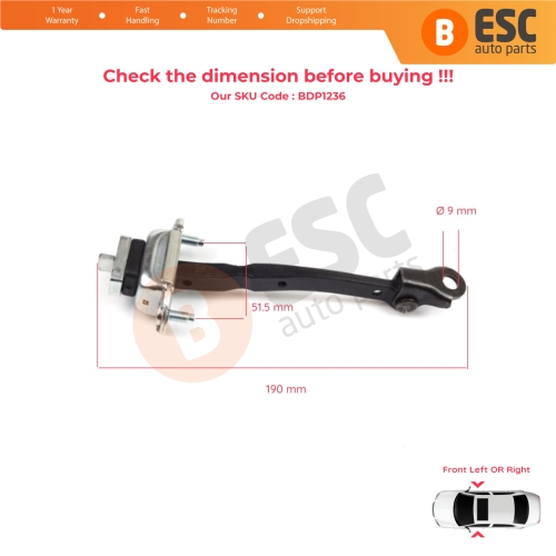 2 Pieces Front Door Hinge Stop Check Strap Limiter for Vauxhall Opel Mokka A J13 Buick Encore MK1 2013-2020 42467900