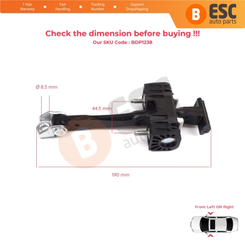 2 Pieces Front Door Hinge Stop Check Strap Limiter for Chevrolet Vauxhall Opel Zafira B Family 2005-2014 13227947