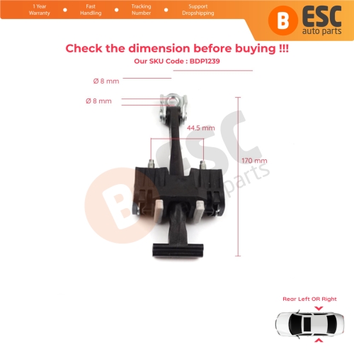 2 Pieces Rear Door Hinge Stop Check Strap Limiter for Chevrolet Vauxhall Opel Zafira B 2005-2014 13214193