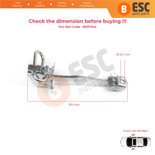 2 Pieces Front Door Hinge Stop Check Strap Limiter for Chevrolet Vauxhall Opel Meriva A X03 2003-2010 13147255