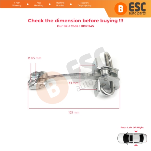 2 Pieces Rear Door Hinge Stop Check Strap Limiter 13186210 for Chevrolet  Vauxhall  Opel Meriva A X03 2003-2010