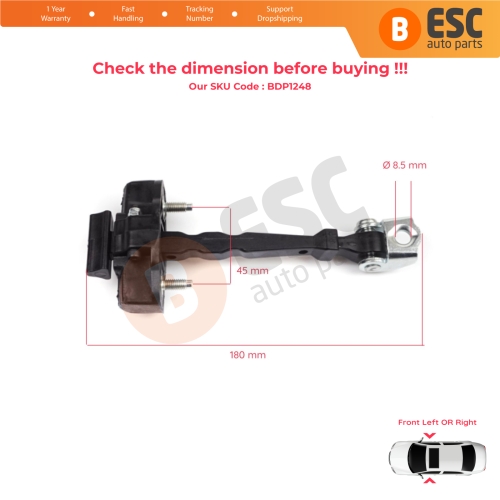 2 Pieces Front Door Hinge Stop Check Strap Limiter 804308807R for Renault Captur MK1 J87 H5 J5 2013-2019
