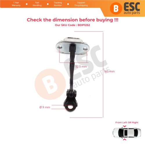 2 Pieces Front Door Hinge Stop Check Strap Limiter for Renault Kadjar Nissan Qashqai MK2 J11 804304EA0A
