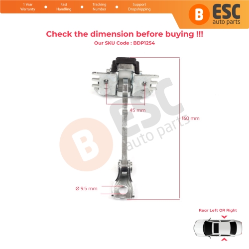 2 Pieces Rear Door Hinge Stop Check Strap Limiter for Renault Scenic Grand Scenic MK3 JZ0/1 2009-2016 824310005R