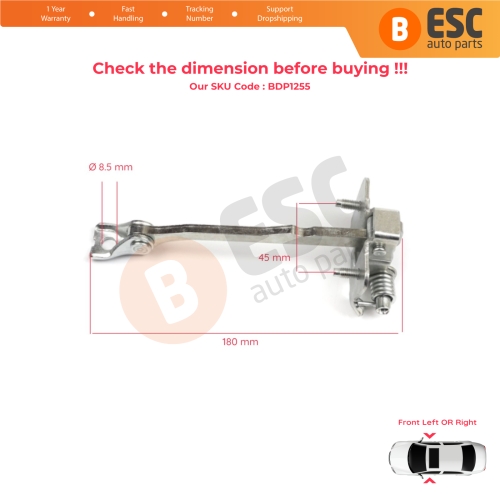 2 Pieces Front Door Hinge Stop Check Strap Limiter for Renault Trafic MK3 Fiat Talento Opel Vivaro B Nissan NV300 Primastar 804300242R 