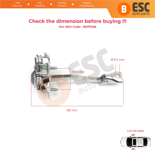 2 Pieces Front Door Hinge Stop Check Strap Limiter for Renault Megane CC Cabriolet Convertible EZ 2010-On 804305514R 