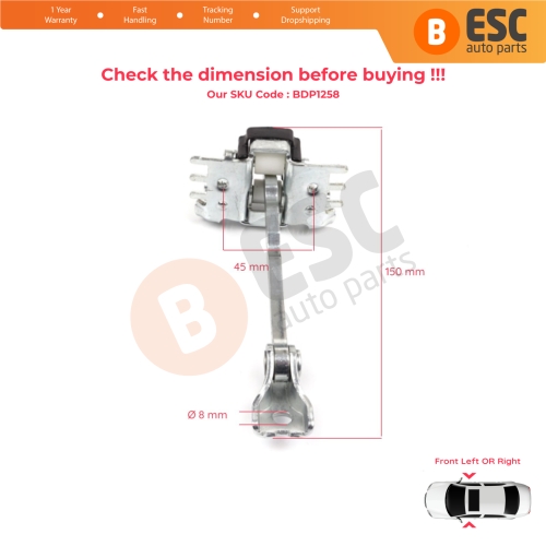 2 Pieces Front Door Hinge Stop Check Strap Limiter for Renault Espace MK4 J81 JK0/1 2002-2015 804305378R 