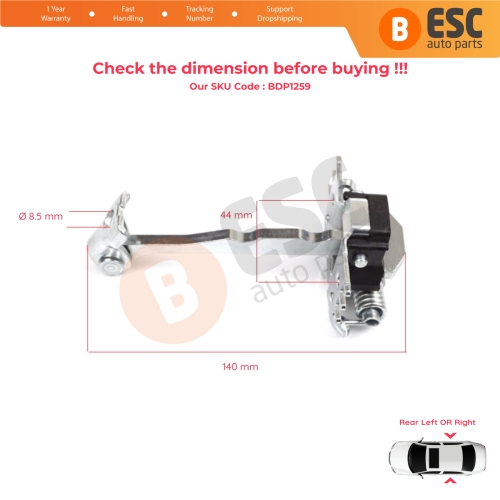 2 Pieces Rear Door Hinge Stop Check Strap Limiter for Renault Espace MK4 J81 JK0/1 2002-2015 8200070661