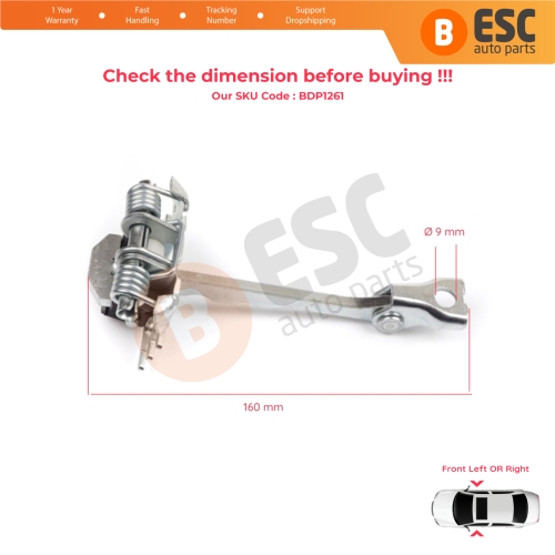 2 Pieces Front Door Hinge Stop Check Strap Limiter for Renault Scenic Grand Scenic MK3 JZ0/1 2009-2016 804310008R
