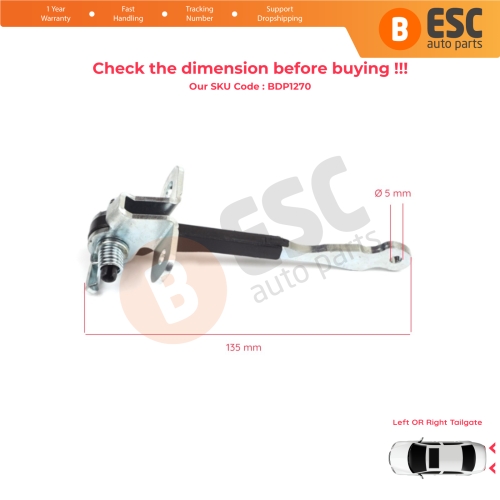 2 Pieces Left AND Right Trunk Door Hinge Stop Check Strap Limiter for Fiat Doblo MPV Van Cargo MK1 119 223 2001-2010 46790818
