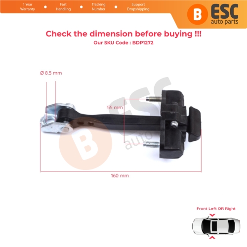 2 Pieces Front Door Hinge Stop Check Strap Limiter for Fiat 500L 351 352 2012-2022 51883508