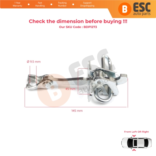 2 Pieces Front Door Hinge Stop Check Strap Limiter for Fiat Panda MK2 169 2003-2012 51779914