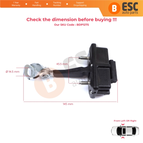 2 Pieces Front Door Hinge Stop Check Strap Limiter for Fiat Punto Evo Grande Punto 199 51961550