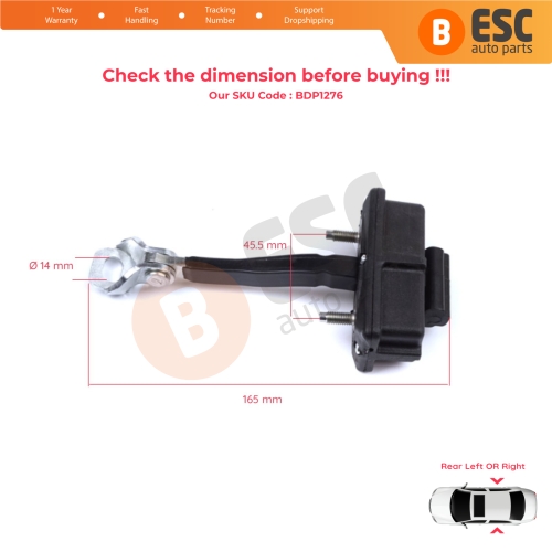 2 Pieces Rear Door Hinge Stop Check Strap Limiter for Fiat Punto Evo Grande Punto 199 51961552