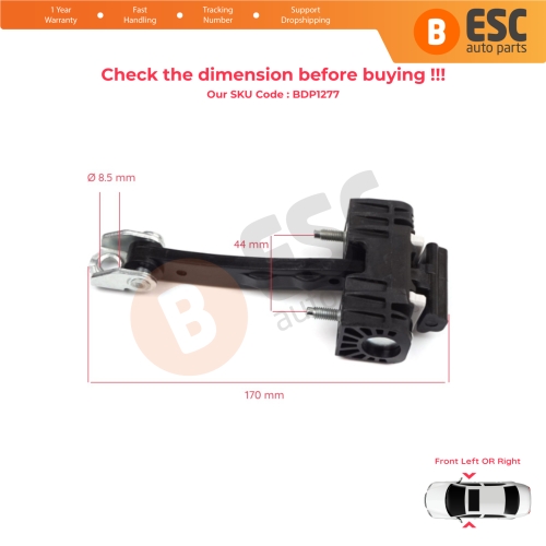 2 Pieces Front Door Hinge Stop Check Strap Limiter for Fiat Bravo 198 Lancia Delta MK3 844 2008-2014 51751732