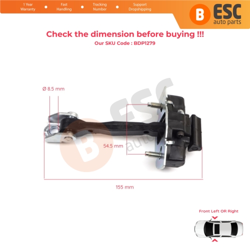 2 Pieces Front Door Hinge Stop Check Strap Limiter for Fiat 500X 334 2014-On 51939940